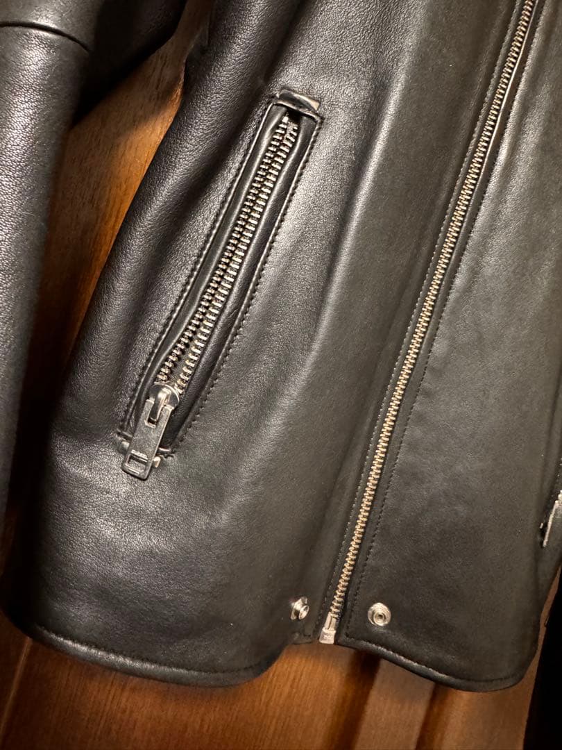 ブラック シングルライダースジャケット