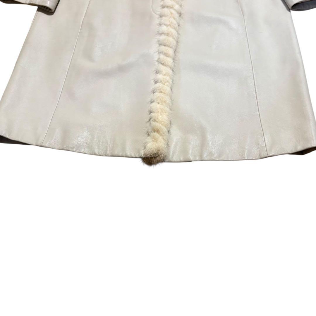 合馬公式アカウント1様 BALMAIN ファー装飾 ラムレザーノーカラーコート