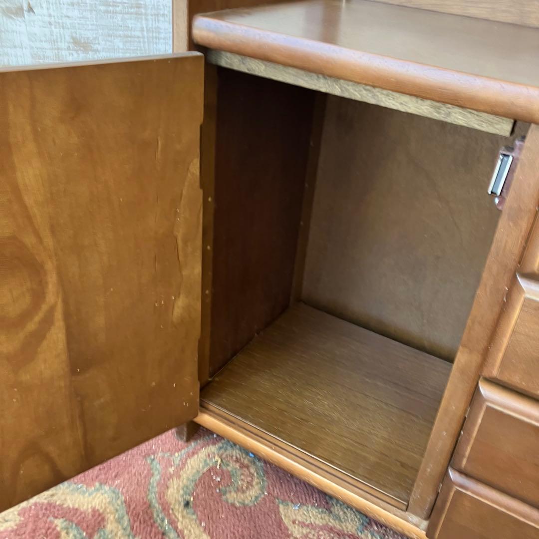 昭和レトロ 木製コンソールテーブル コールキャビネット 電話台 花台チェスト