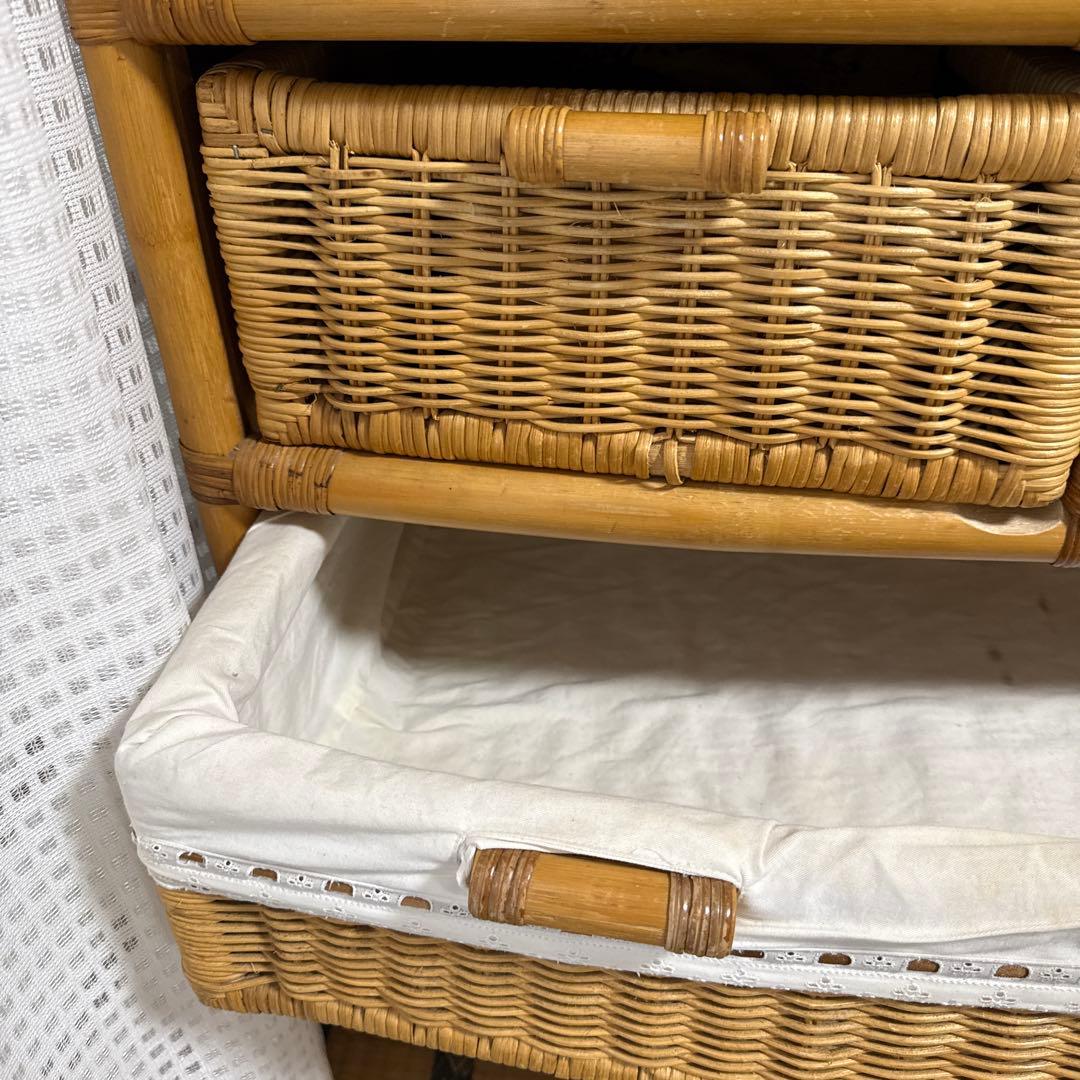【ラタン製】ナチュラル 棚 チェスト