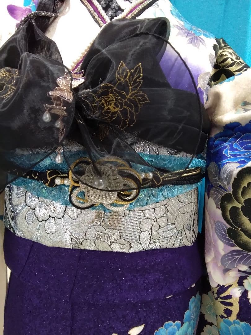 ❰専用です‼️❱半襟重ね衿帯揚げ帯締め、西陣袋帯、襦袢、ガード加工、バック草履