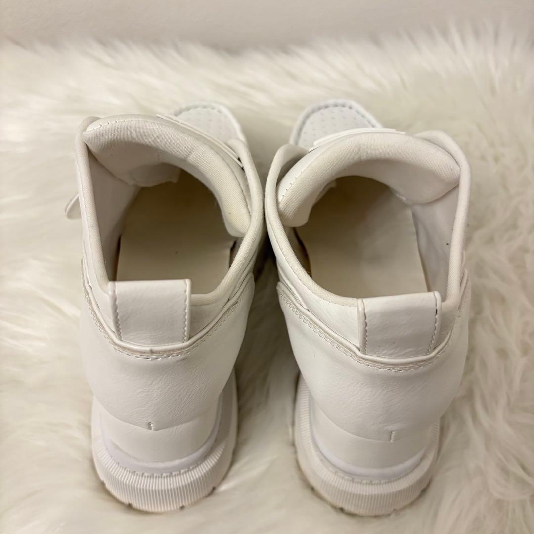 極美品☆yellow 厚底 スニーカー ホワイト レザー トラックソール L