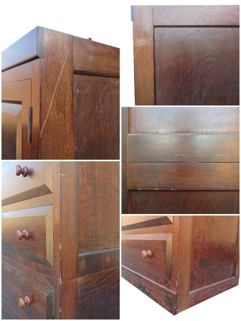 引取限定 松本民芸家具　7段9杯チェスト ミズメ桜 無垢材 3分割 整理箪笥