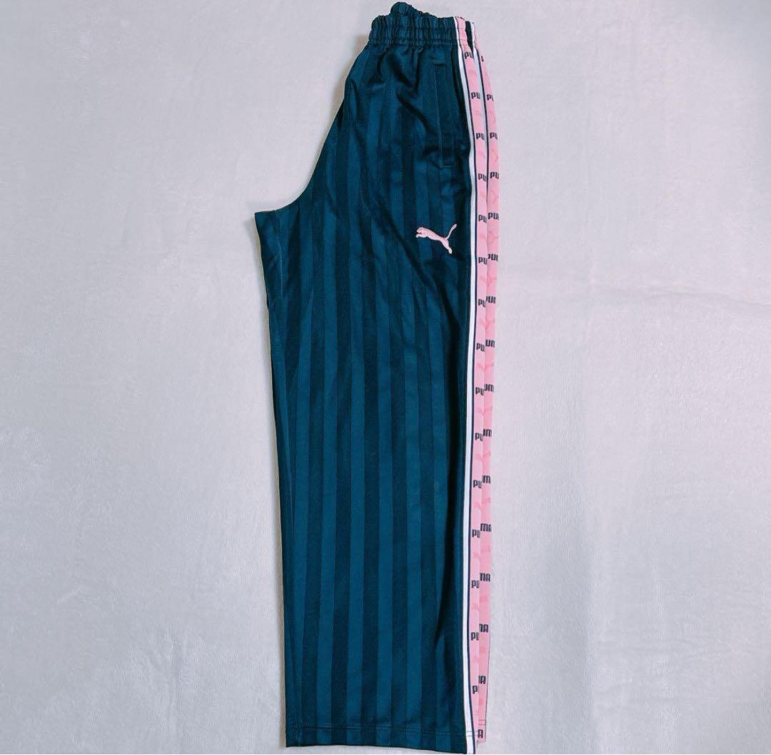 【PUMA】ジャージ　上下　スポーツウェア　ネイビー×ピンク　レディース L相当