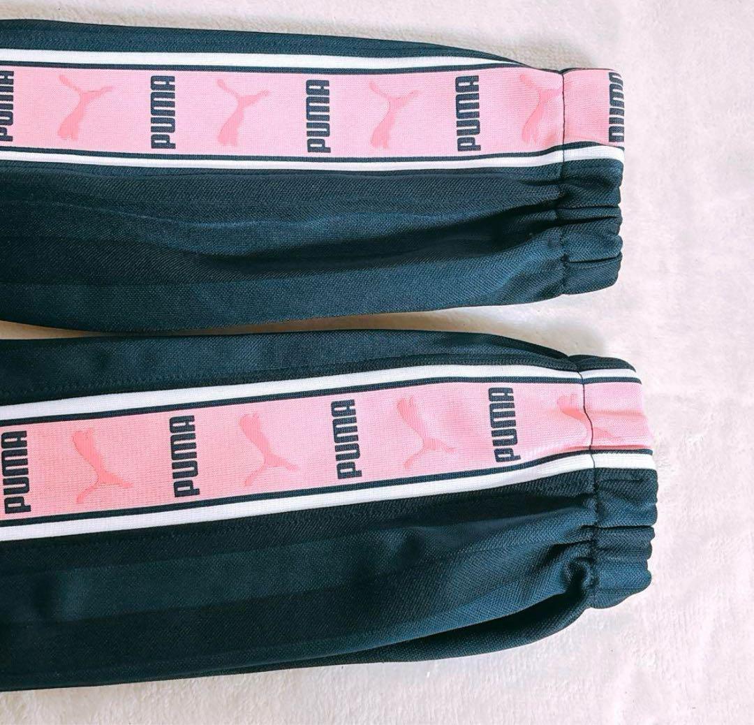 【PUMA】ジャージ　上下　スポーツウェア　ネイビー×ピンク　レディース L相当