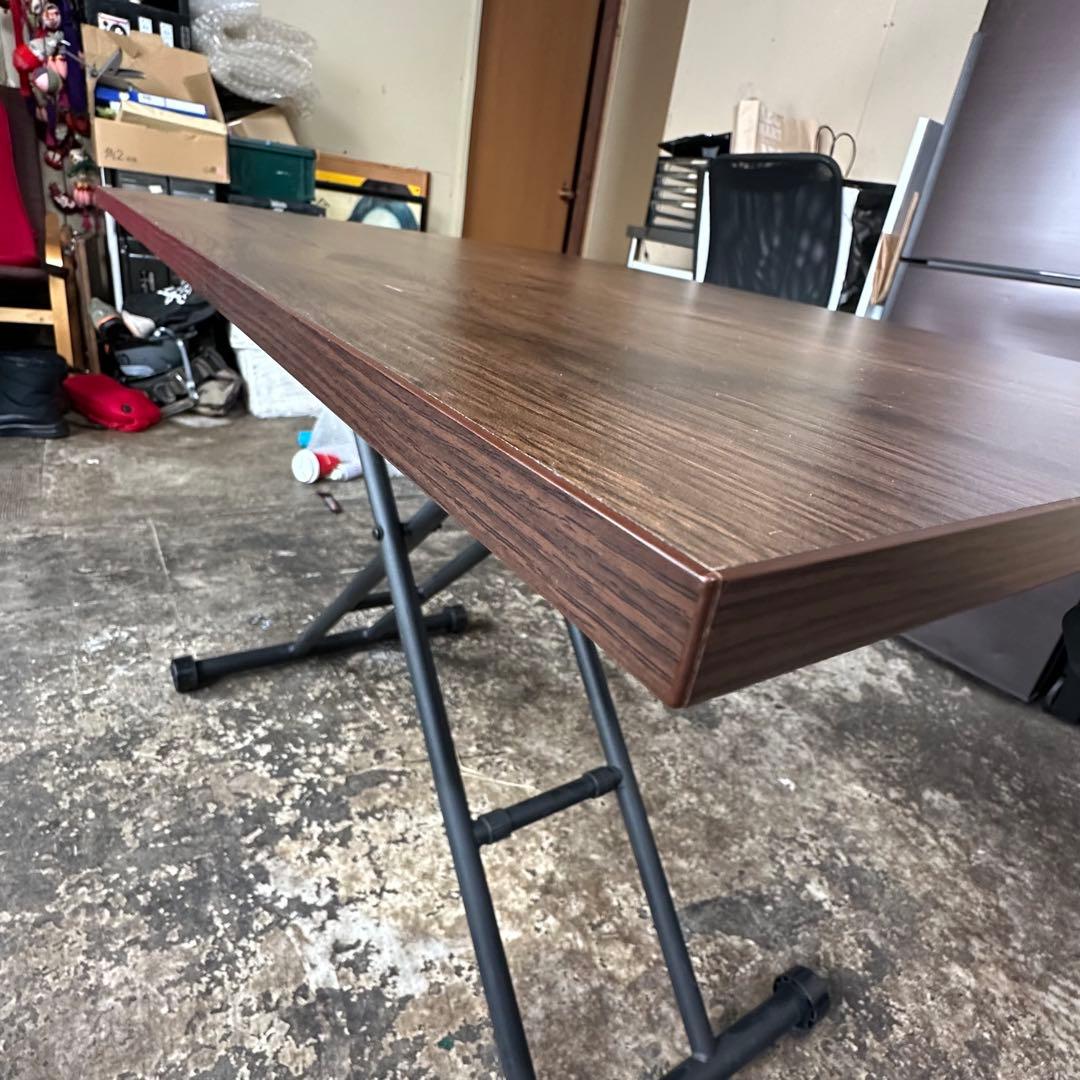 『美品』昇降木製ダイニングテーブル ダークブラウン