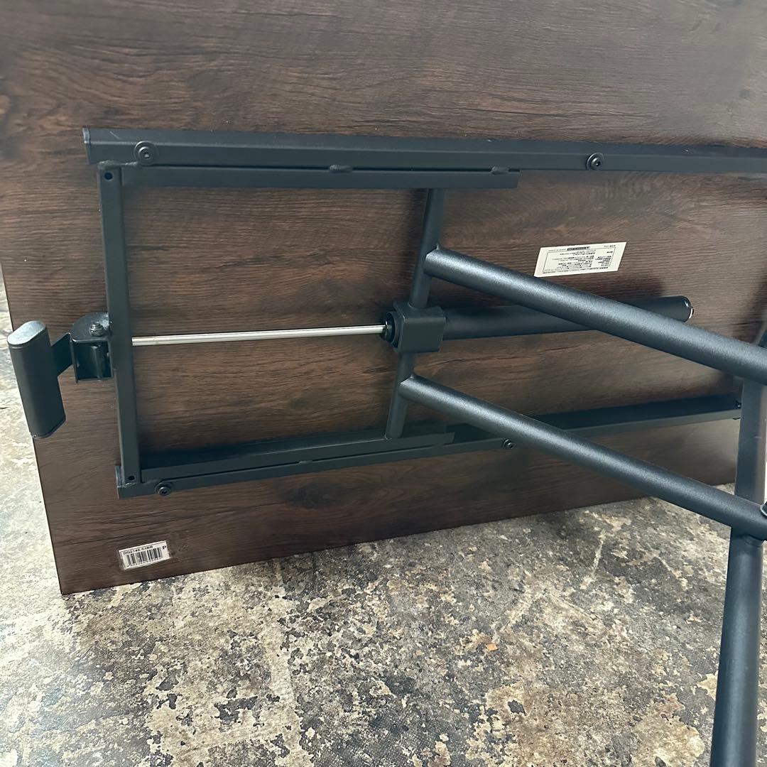 『美品』昇降木製ダイニングテーブル ダークブラウン