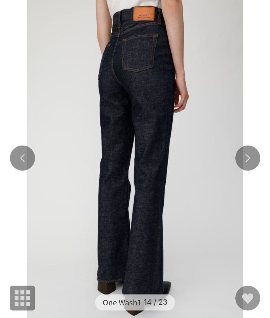 美品 moussy MVS フレアデニムパンツ ストレッチ ハイウエスト 25