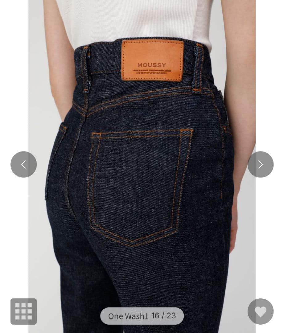 美品 moussy MVS フレアデニムパンツ ストレッチ ハイウエスト 25