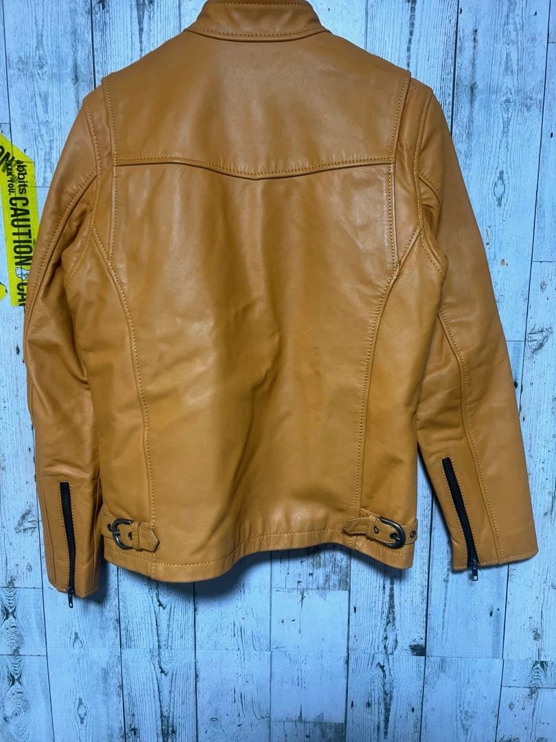 Liugoo Leathers シングルライダース 本革レザー 牛革 ブラウン