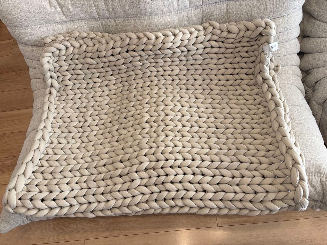 リカバリー加重ブランケットMUSUBI en ベージュ KAPOK KNOT