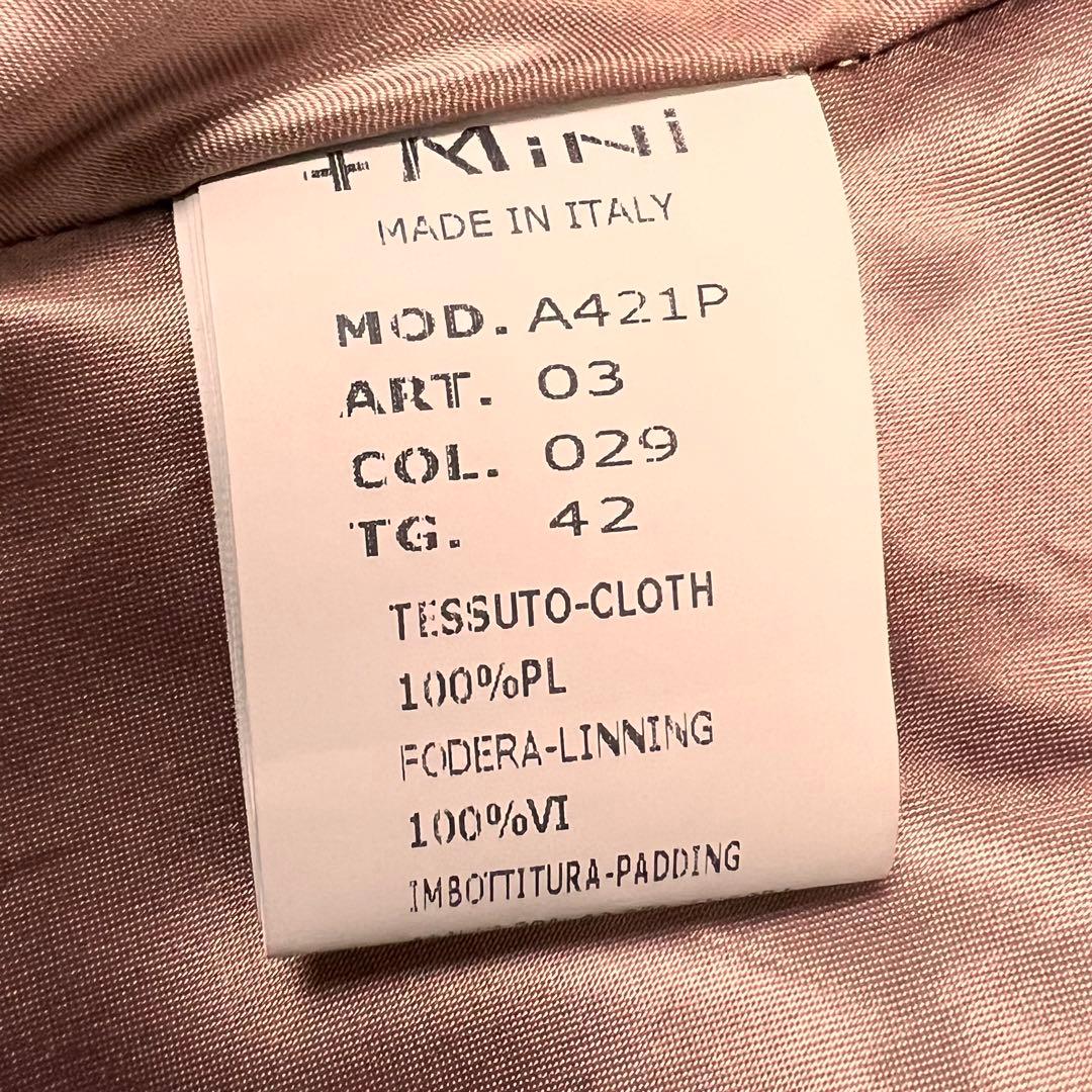 『美品』+MiNi ピュウミニ　ダウンジャケット イタリア　ピンクベージュ　42