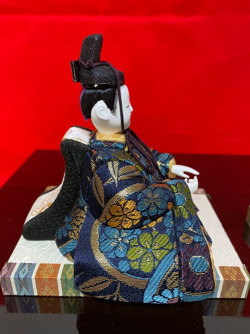 雛人形　木村一秀作　江戸木目込み人形　親王飾り　会津曙塗り収納セット