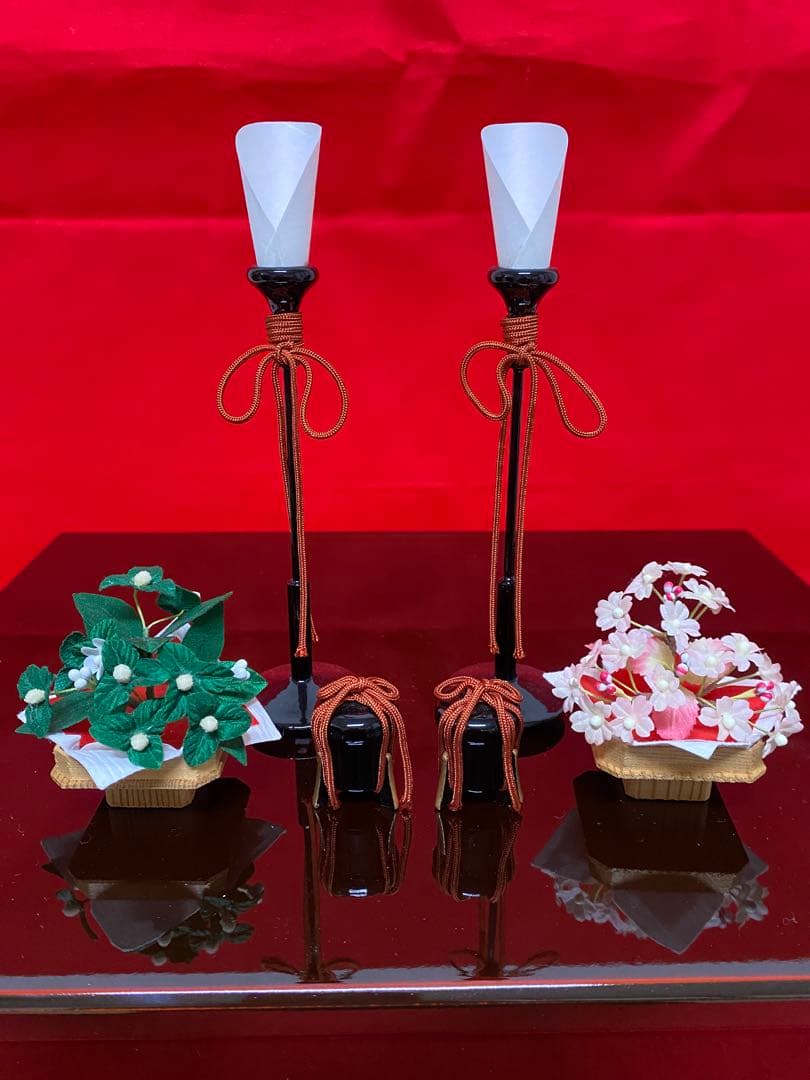 雛人形　木村一秀作　江戸木目込み人形　親王飾り　会津曙塗り収納セット