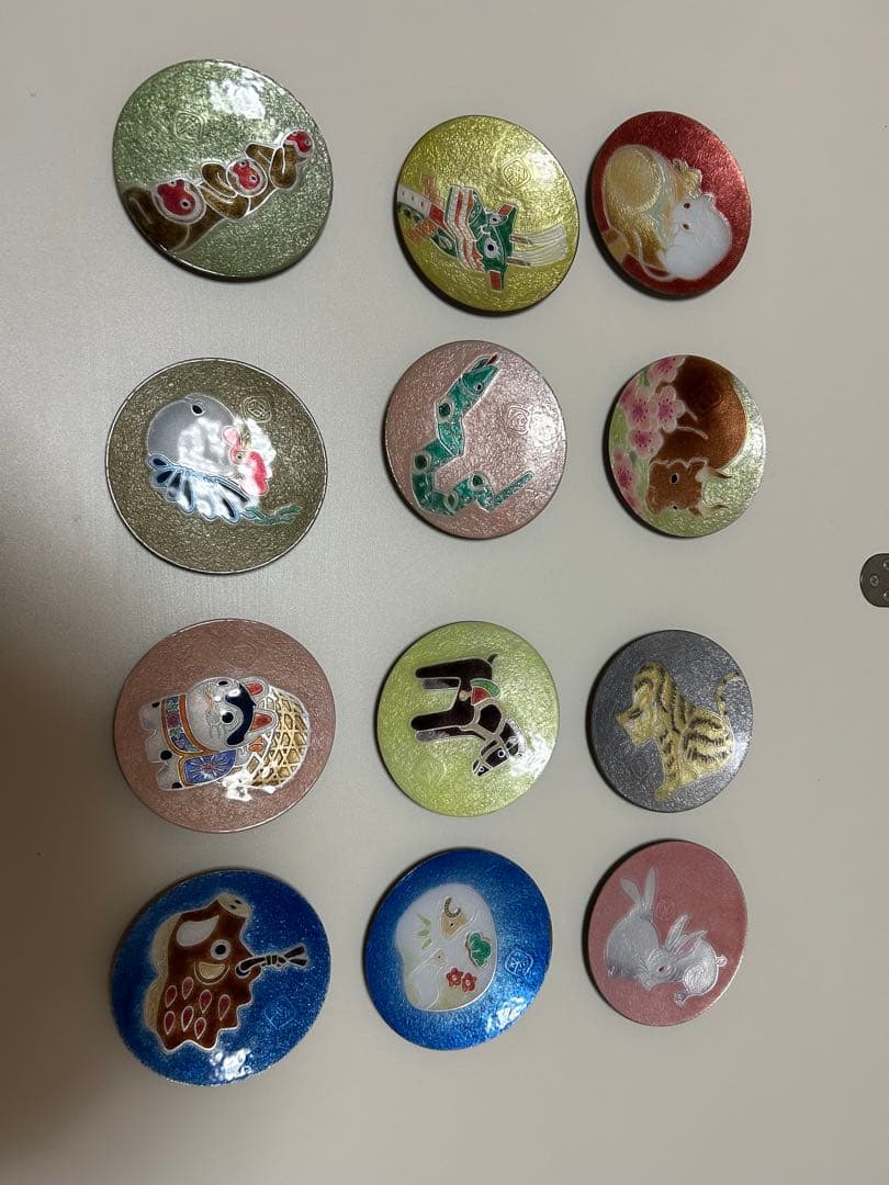 安藤七宝店　干支デザイン皿　置物 12個セット