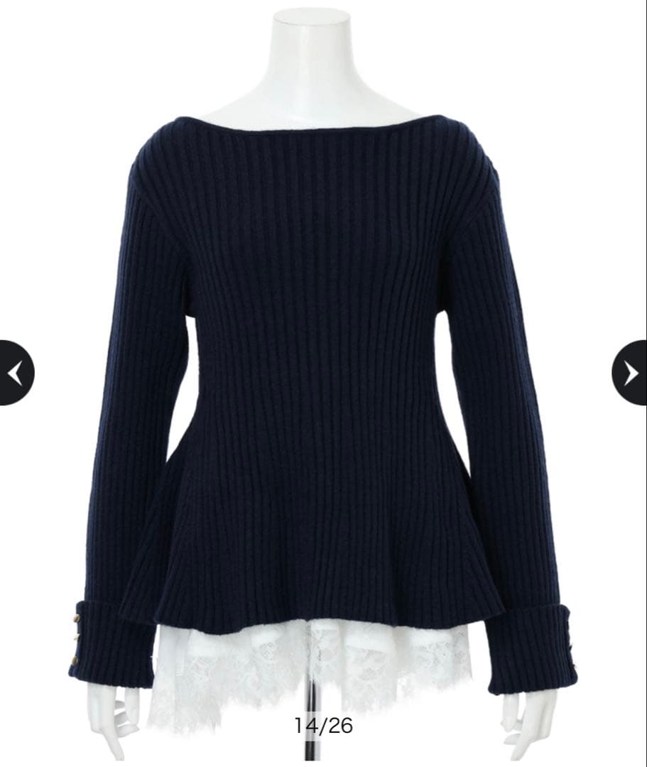 【apuweise-riche】レースヘムキャミセットニットチュニック