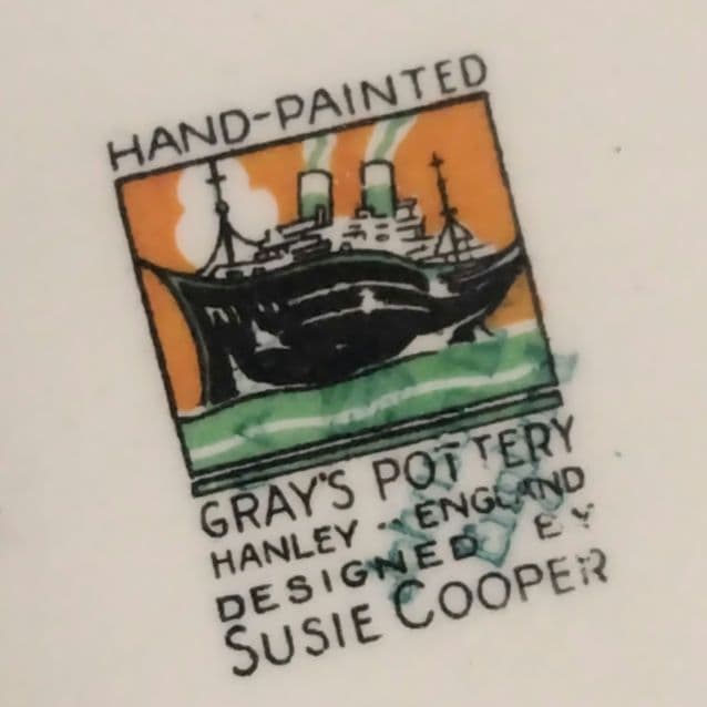 売約済、超レアー、スージークーパー、グレイ社フローラルフルーツボウル100年もの