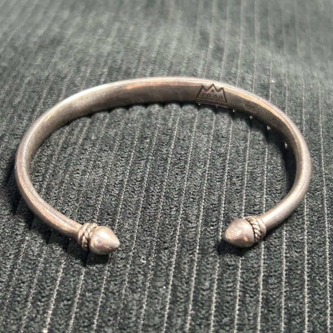 saad バングル シルバー925 唐草　波　ビンテージ　インディアンジュエリー