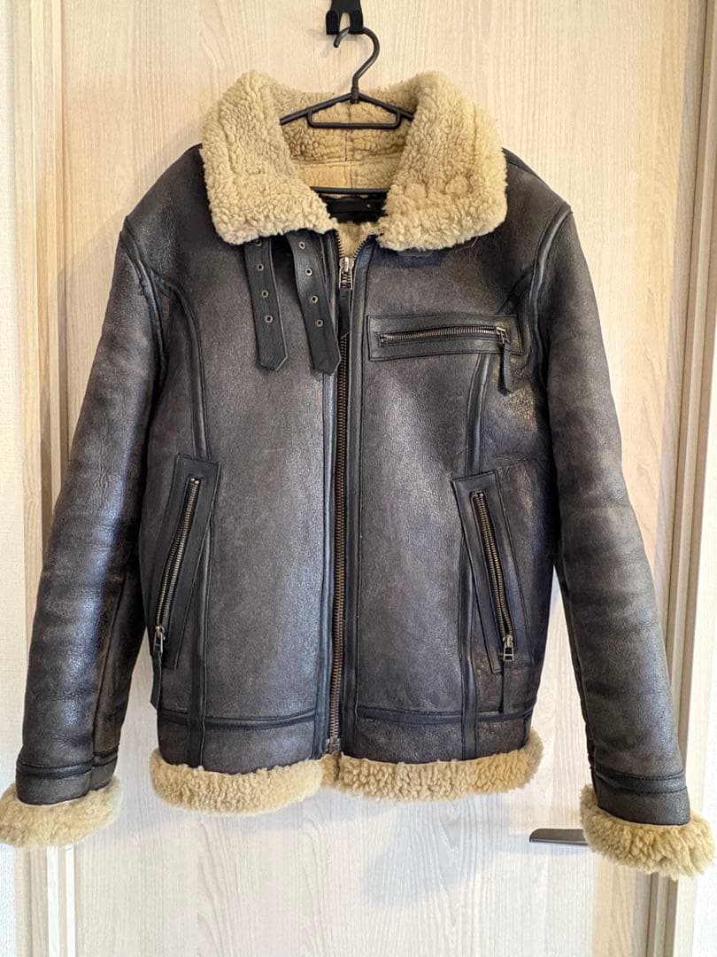 Liugoo Leathers B-3フライトジャケット（ムートンジャケット）黒