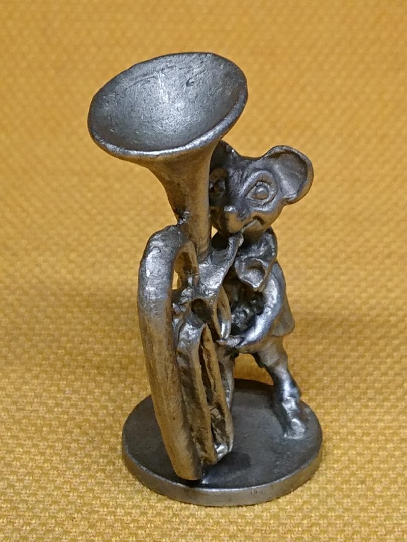 ネズミ　金属　彫像　オブジェ　置物　インテリア　工芸品　美術品　A3401