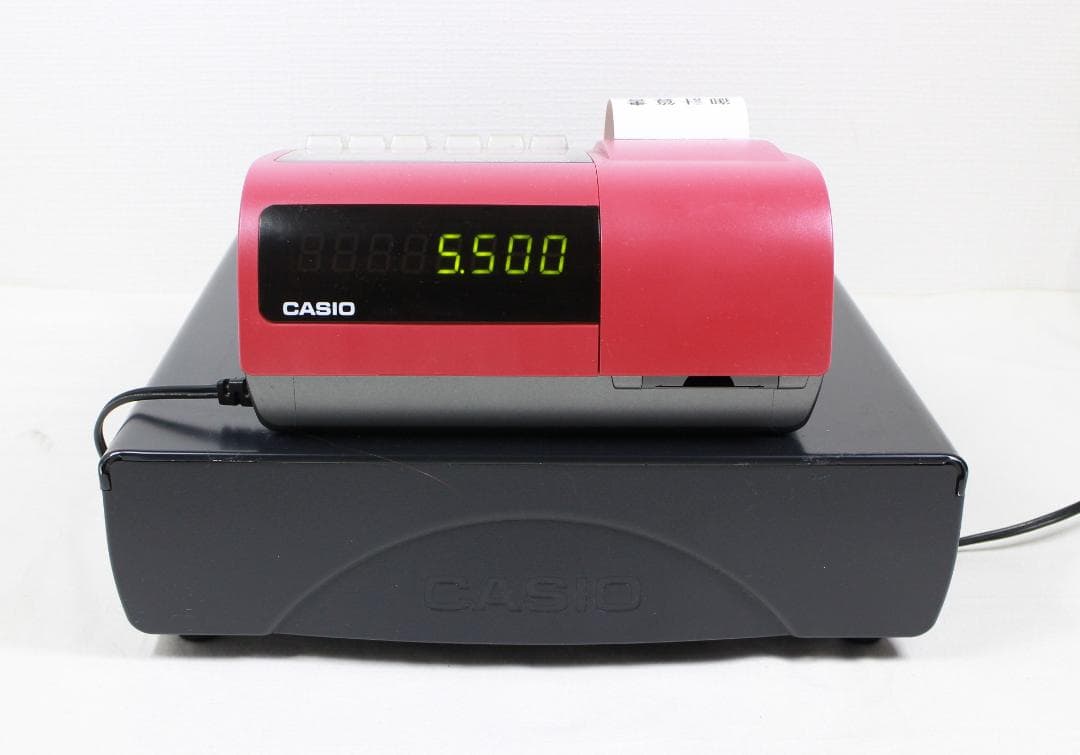 カシオ レジスター TE-340/NL-300 赤 説明書 鍵付 レジロール5個