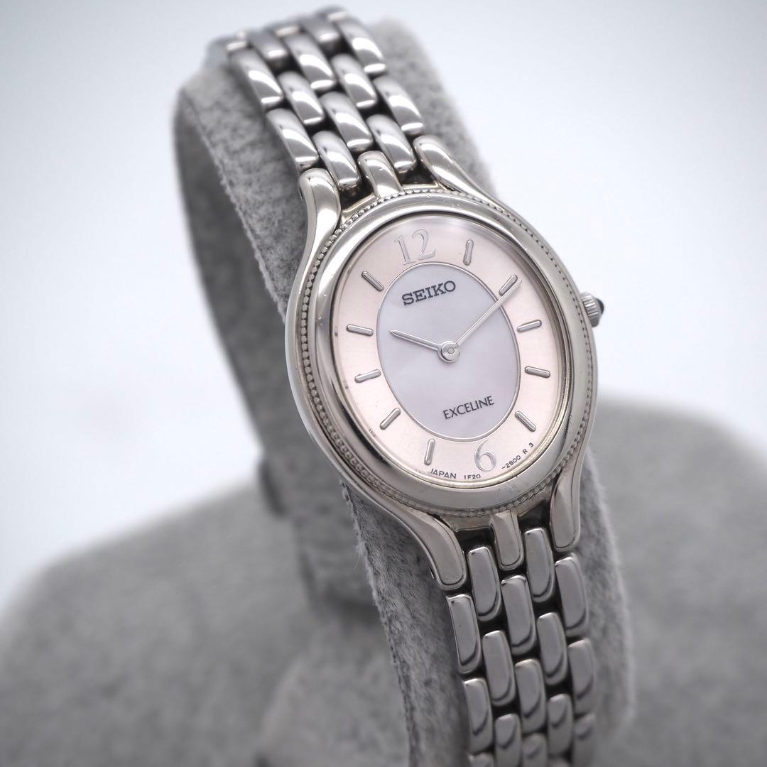 81 稼働【美品】SEIKO 時計　Exceline レディース　オーバル