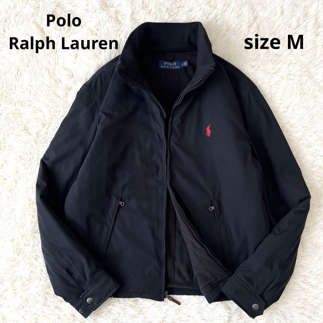Polo Ralph Lauren 中綿ジップアップ ブルゾン 黒 刺繍ロゴ M