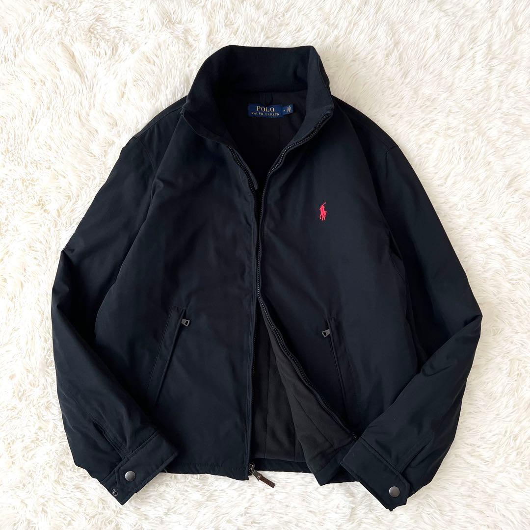 Polo Ralph Lauren 中綿ジップアップ ブルゾン 黒 刺繍ロゴ M
