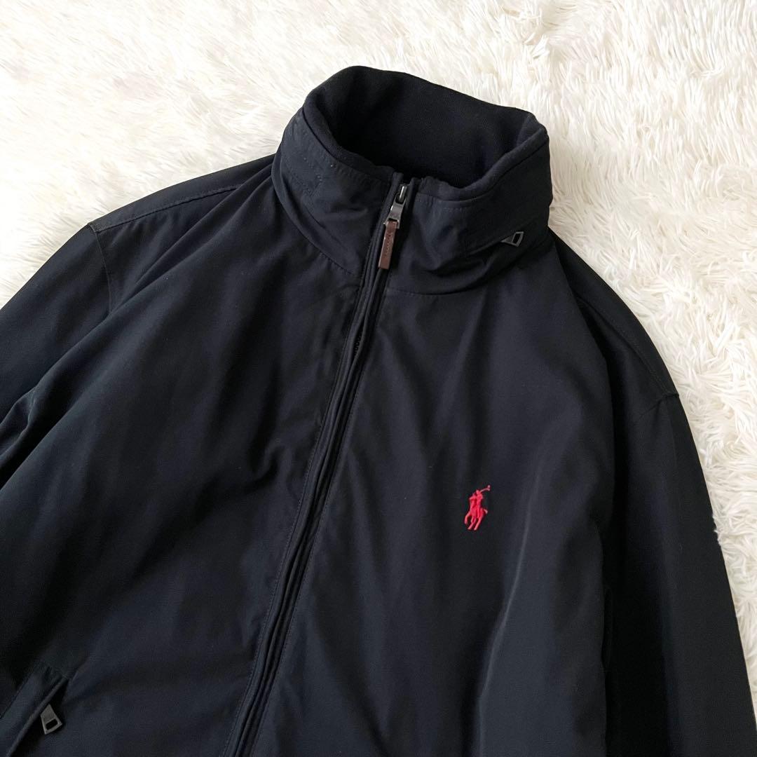 Polo Ralph Lauren 中綿ジップアップ ブルゾン 黒 刺繍ロゴ M
