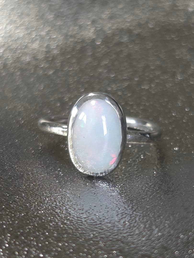 エチオピア産無処理オパール × SV950 ハンドメイドリング 13号