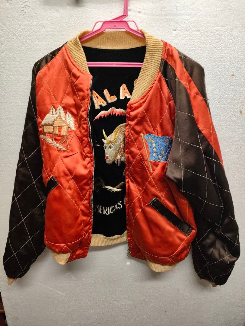 き*ん様 テーラー東洋　別珍　スカジャン　アラスカ　美品　黒サイズｌ