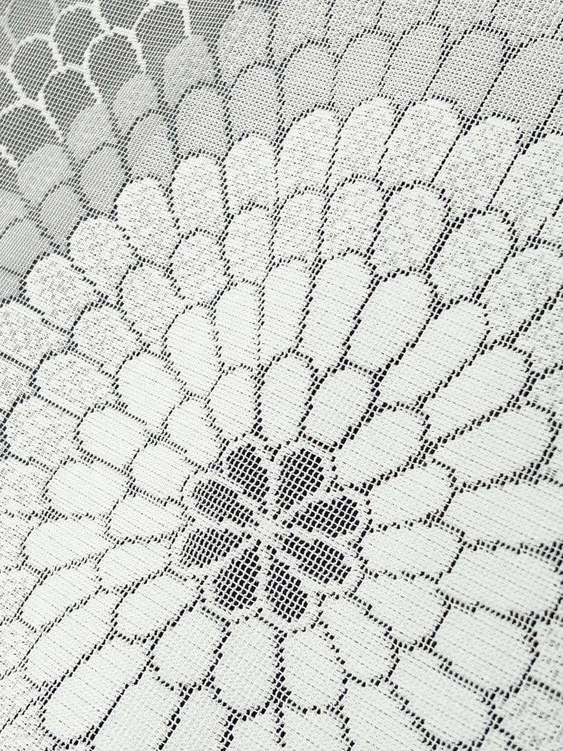 当時物 昭和レトロ 和柄 菊 レースカーテン生地 5m まとめ売り 切売可