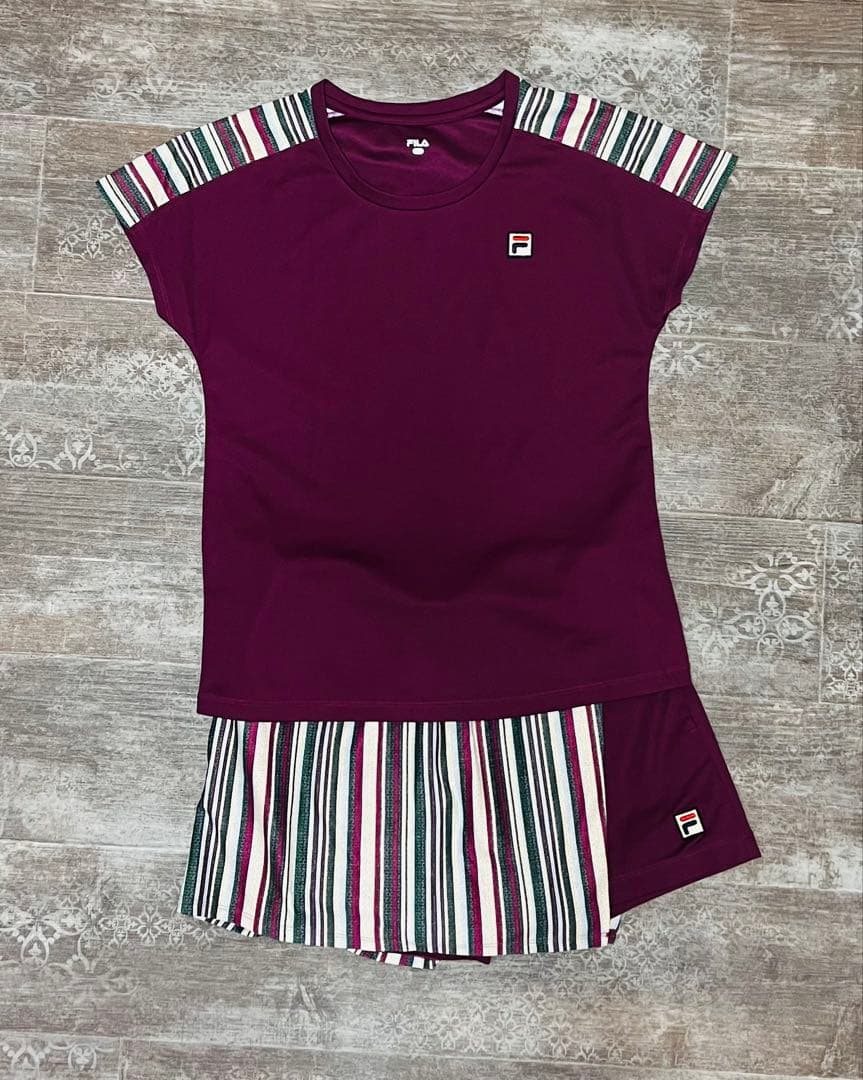 フィラ　テニスウェア上下セット　Lサイズ　ゲームシャツ＋ショートパンツ