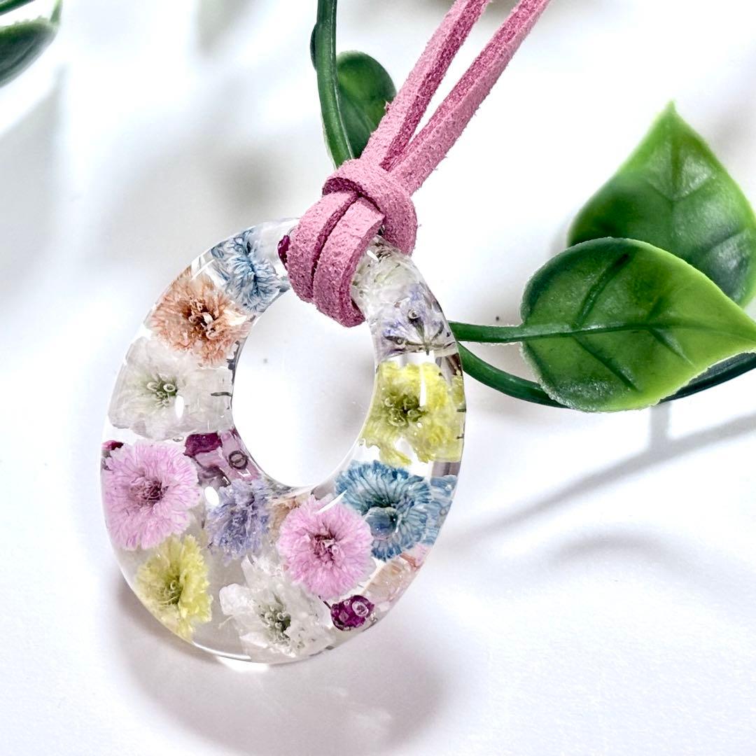 A26-070 レジンネックレス(かすみ草)トロピカル①Premium