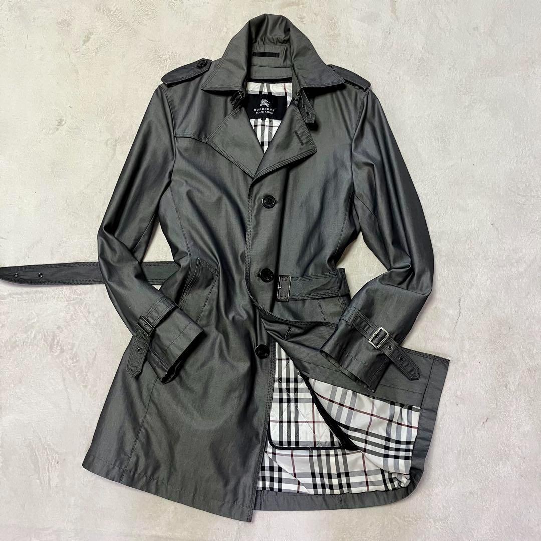 バーバリーブラックレーベル　トレンチコート　キルティングライナー　裏ノバチェック
