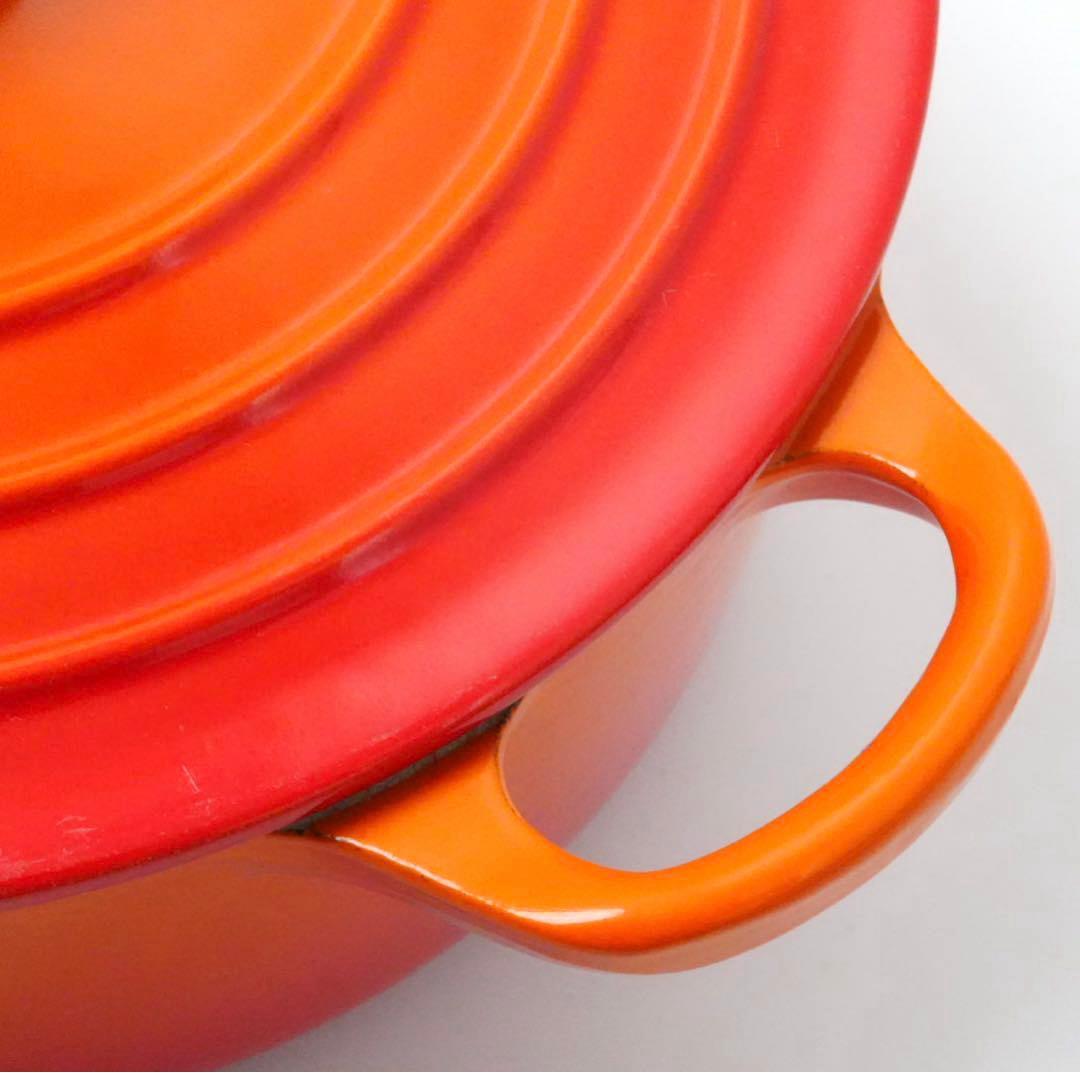 【極美品】LE CREUSET　ココット ロンド オレンジ　18cm