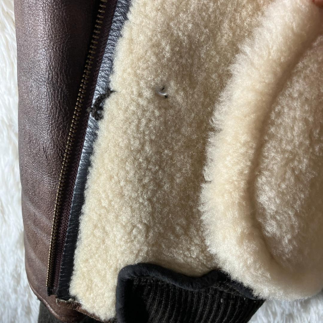 美品 NAF NAF リアルムートン フライトジャケット 羊革 シープスキン F