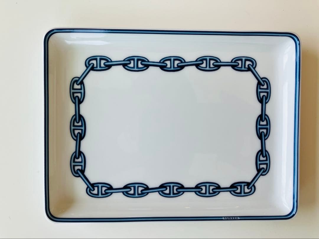 HERMES エルメス シェーヌダンクル スクエアプレート 角皿　美品