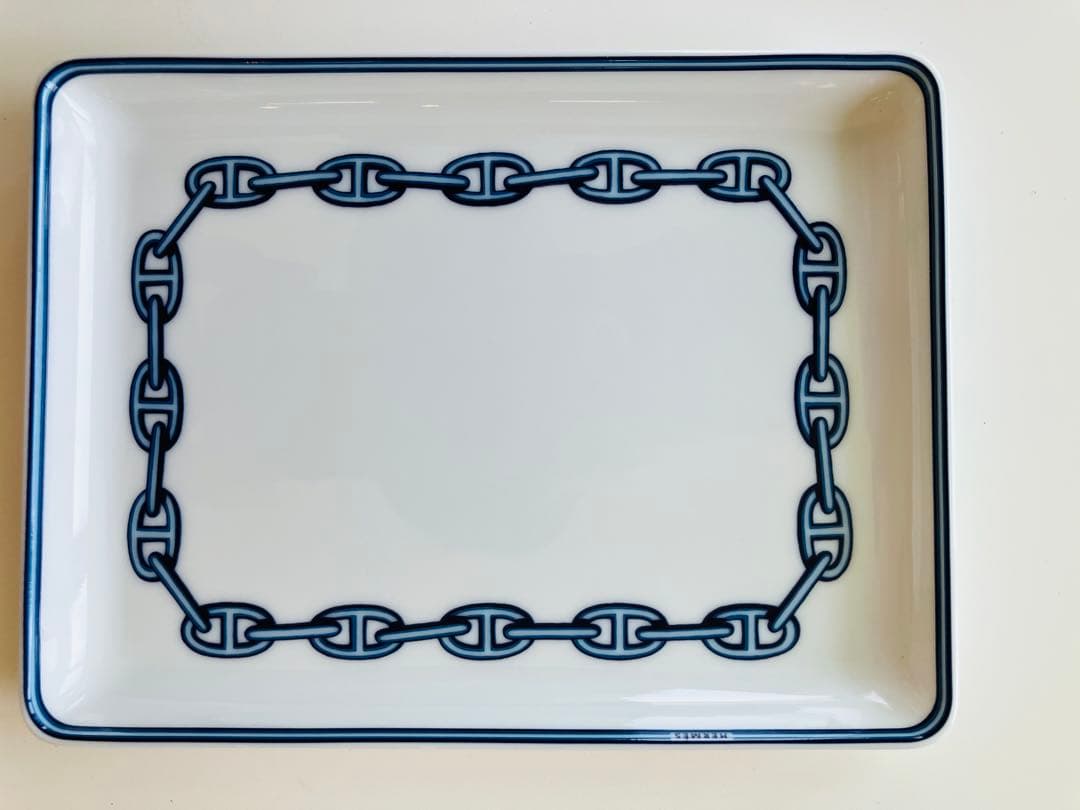 HERMES エルメス シェーヌダンクル スクエアプレート 角皿　美品