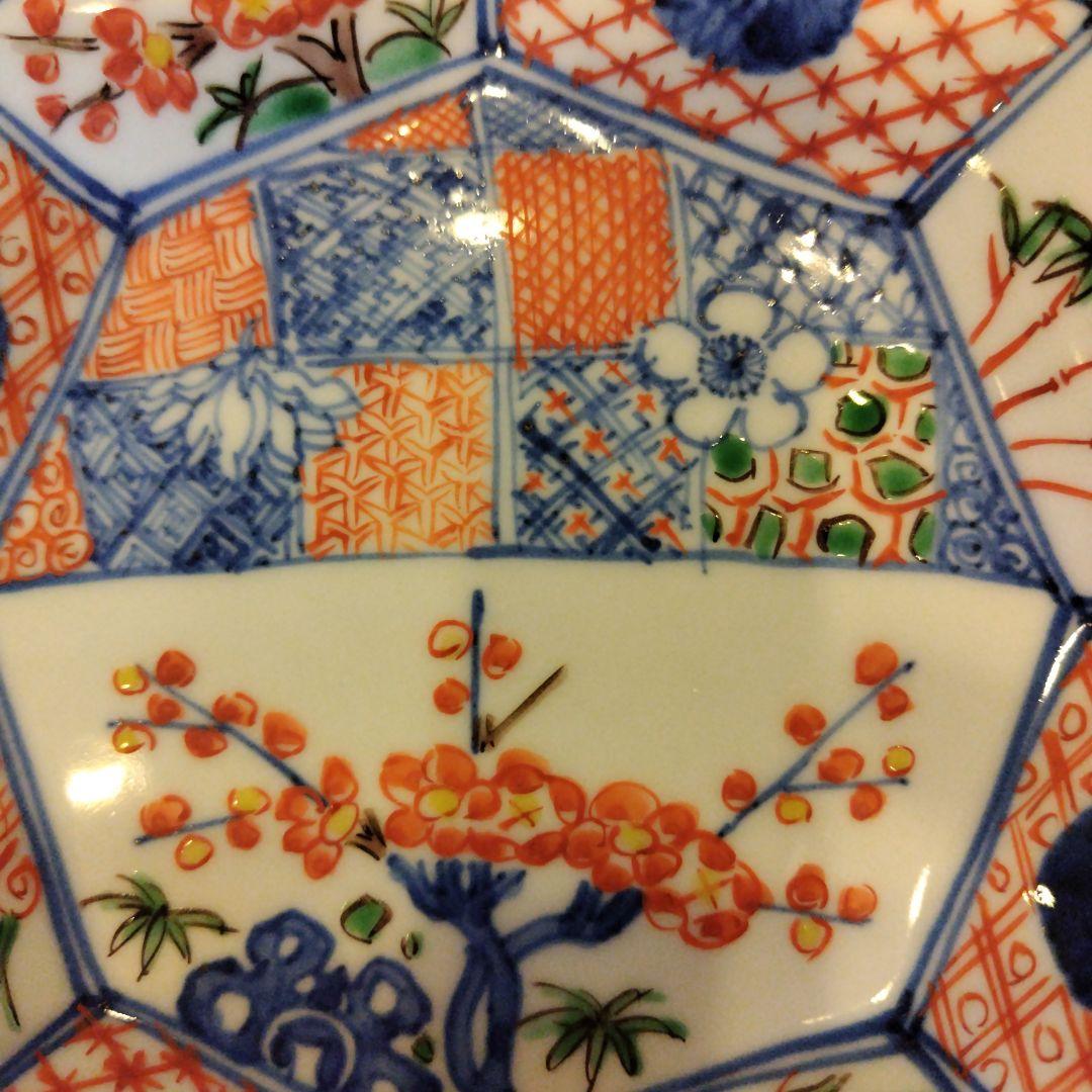 四代目須田菁華　祥瑞八角松竹梅皿1枚