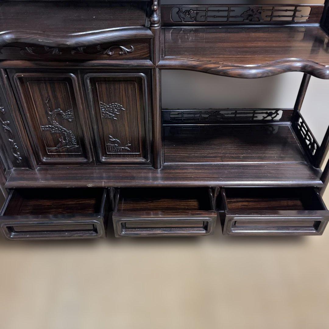 花梨風 茶棚 飾り棚 唐木家具 和家具 アンティーク 木製 和室 インテリア