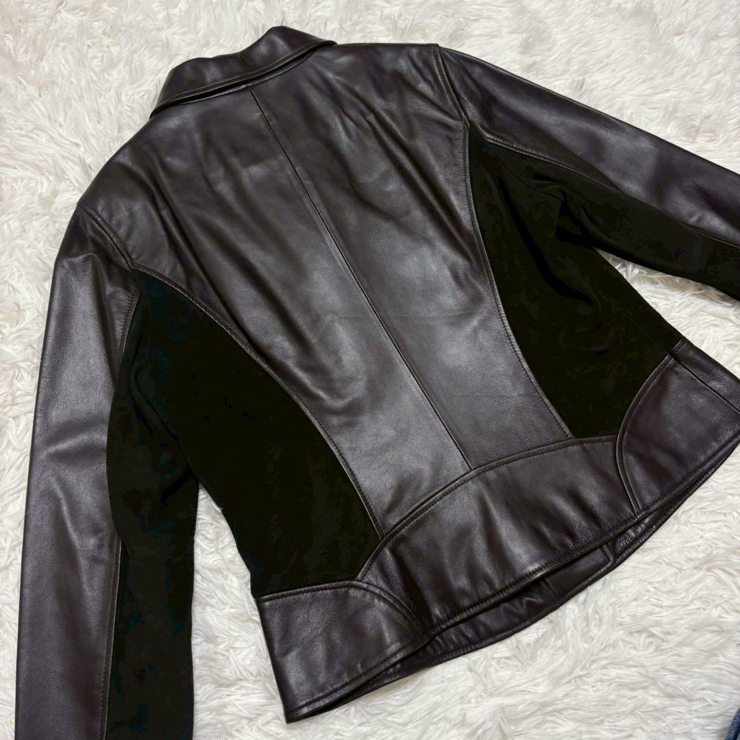 ◎新品タグ付き 元町zelal 本革 ラムレザージャケット 人気の切り替え XL
