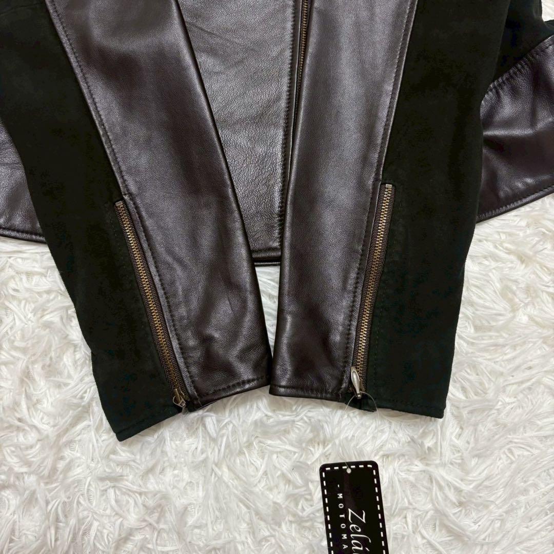 ◎新品タグ付き 元町zelal 本革 ラムレザージャケット 人気の切り替え XL