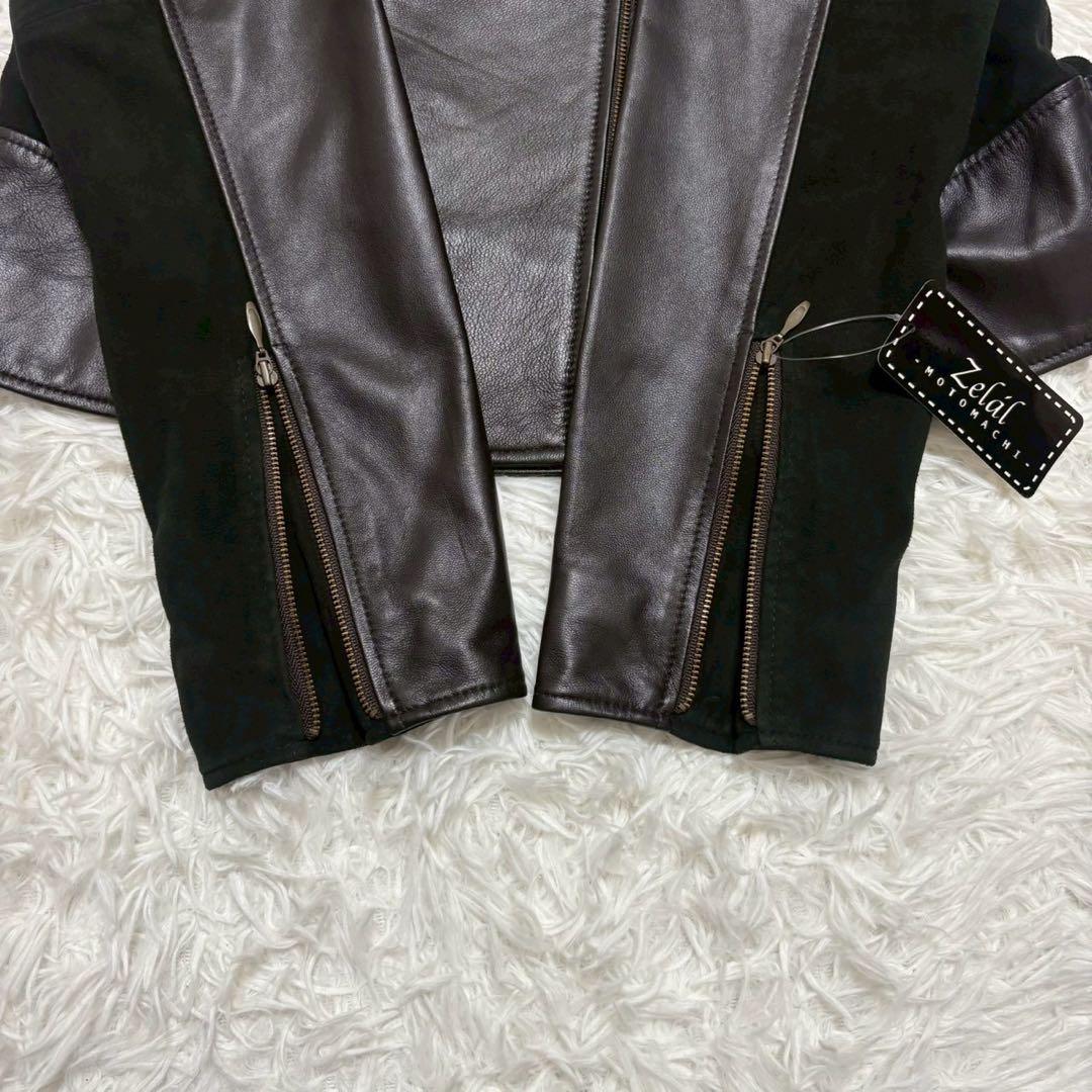 ◎新品タグ付き 元町zelal 本革 ラムレザージャケット 人気の切り替え XL