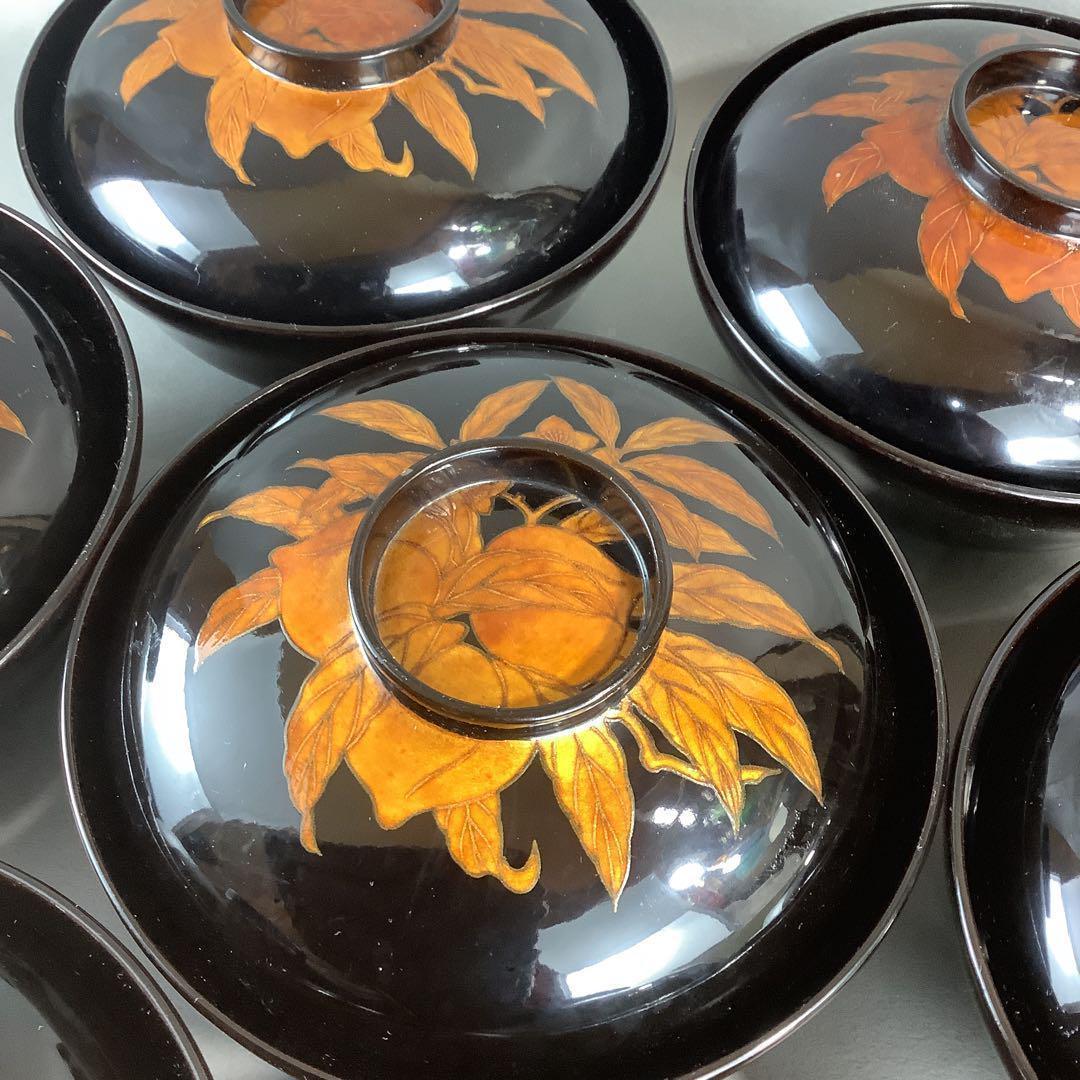 昭和レトロ　鬼灯　吸い物椀　7客　汁椀　お椀　しるこ椀　お雑煮