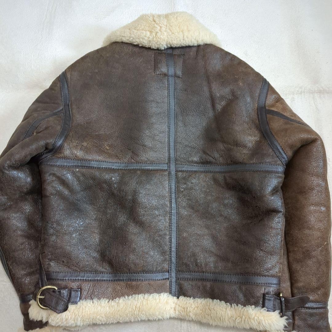 SCHOTT ムートン B-3 フライトジャケット ブラウン 40サイズ 羊革