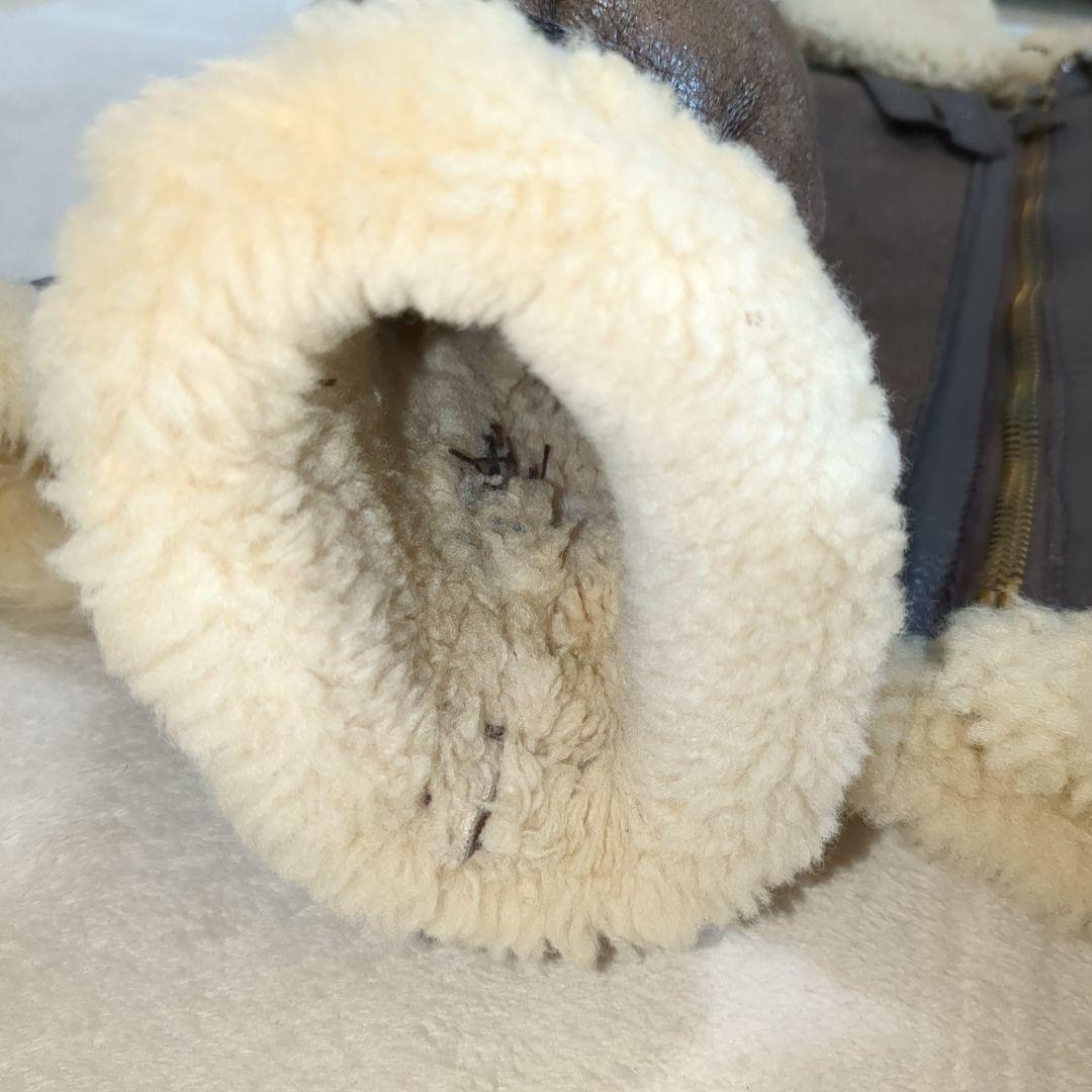 SCHOTT ムートン B-3 フライトジャケット ブラウン 40サイズ 羊革