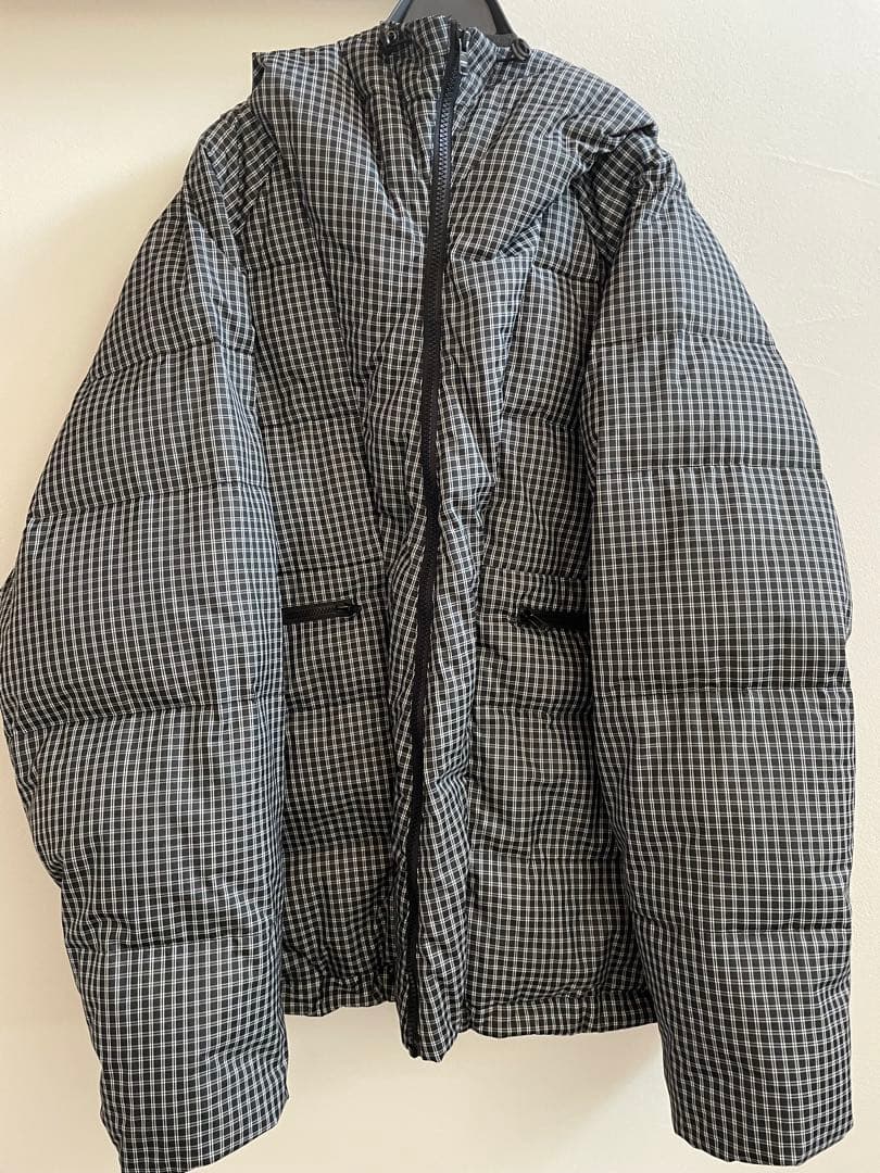 WCJ 猫耳　ダウンジャケット　チェック柄