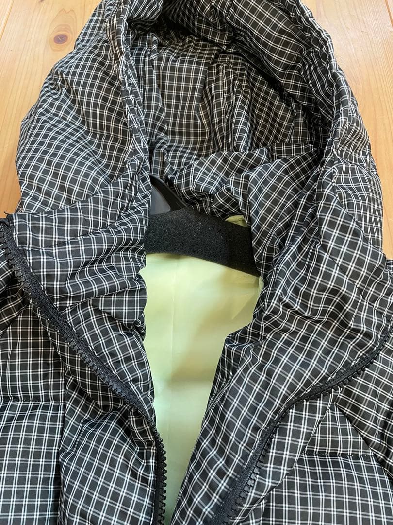 WCJ 猫耳　ダウンジャケット　チェック柄