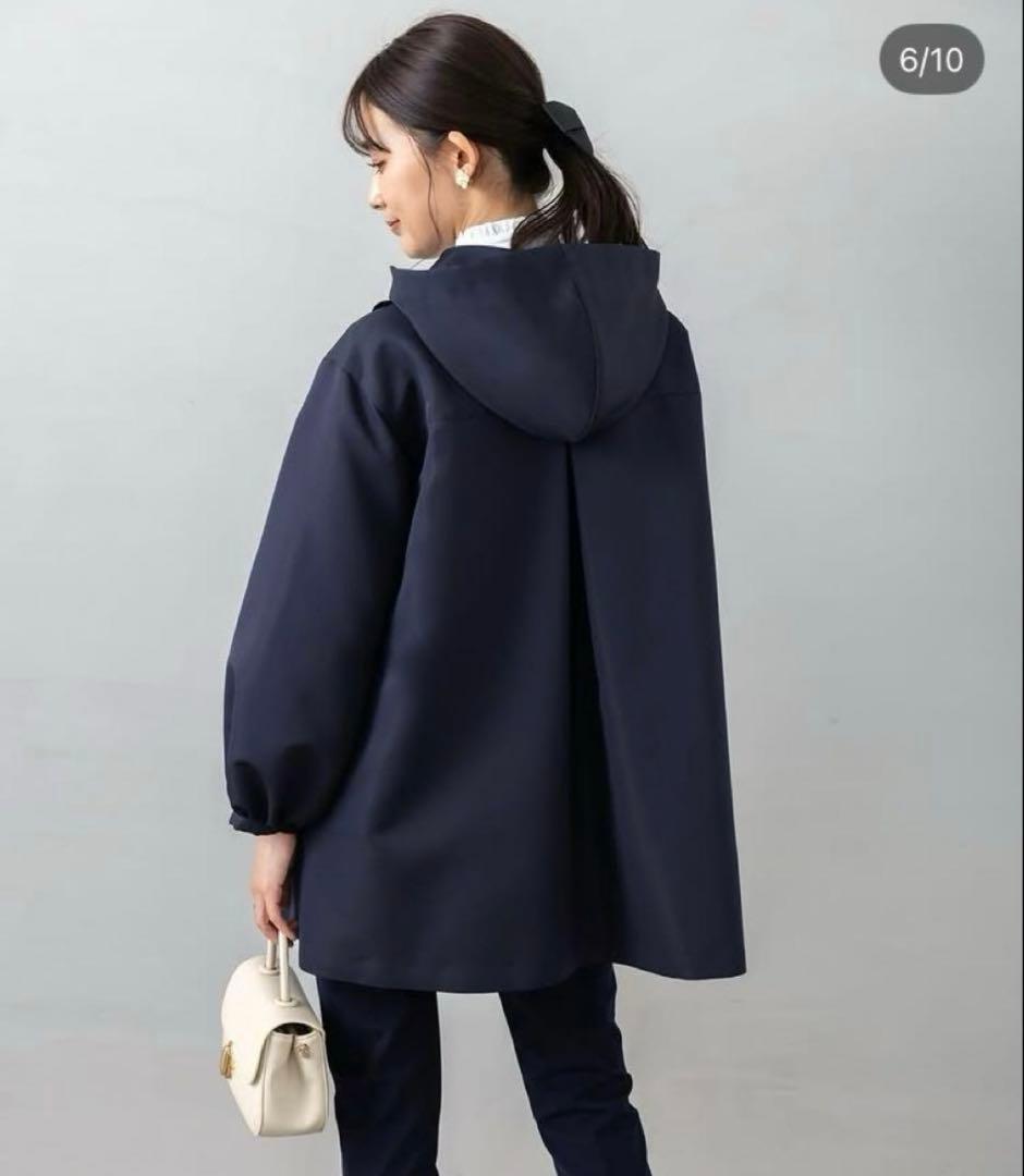 アメノチハレ　フリルラインコート　ネイビー